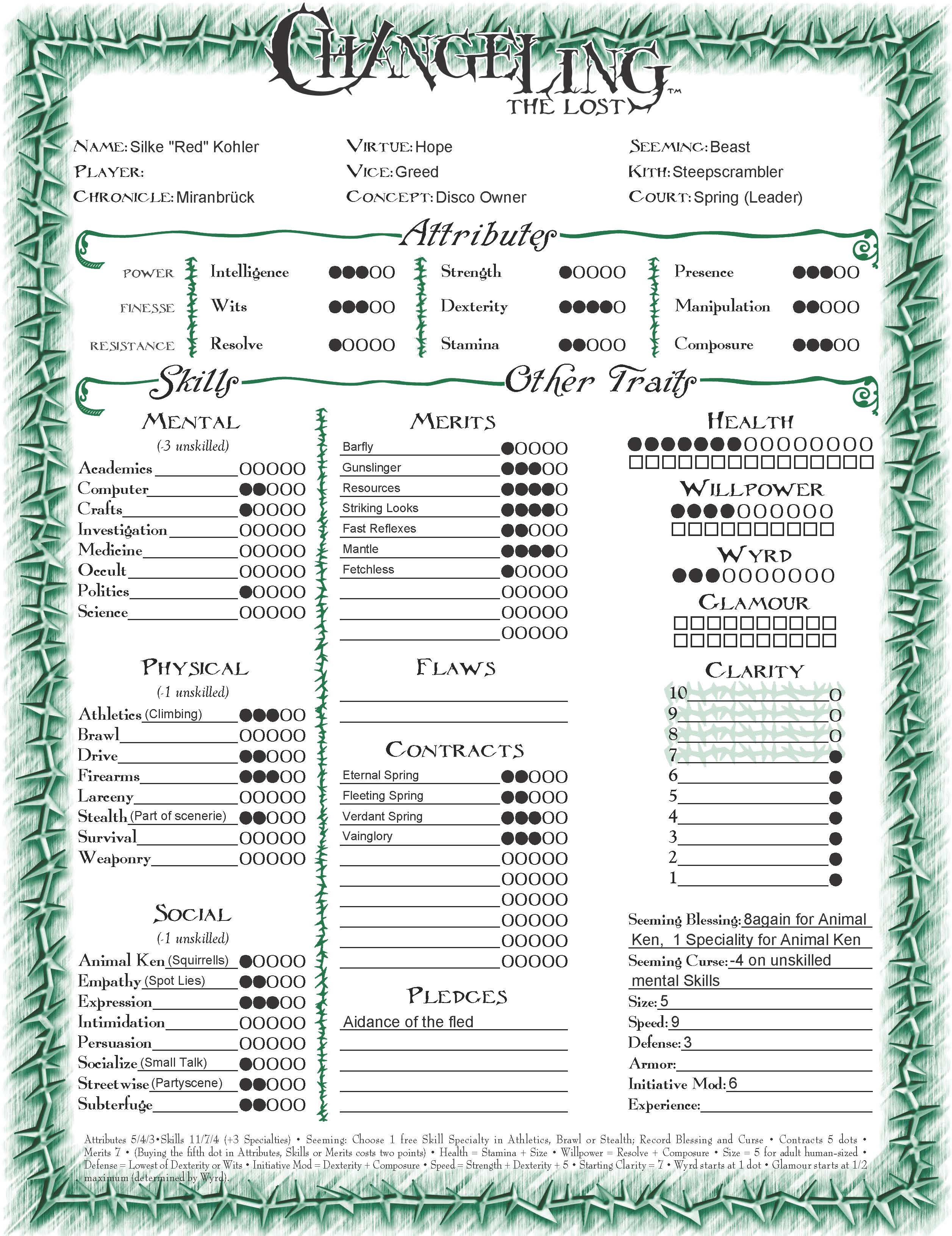 V20 4-Page Elder Character Sheet - MrGone's Character Sheets