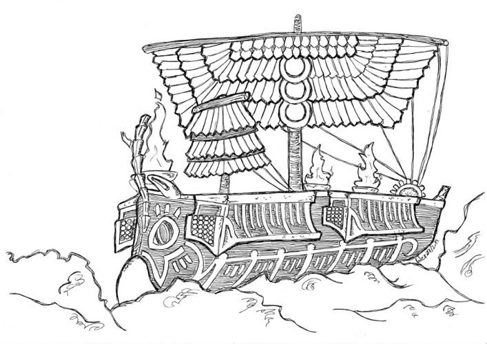 W6 Ideen im Kopf: Die Suzahmoug - ein Flammenschiff der Parsa für Earthdawn